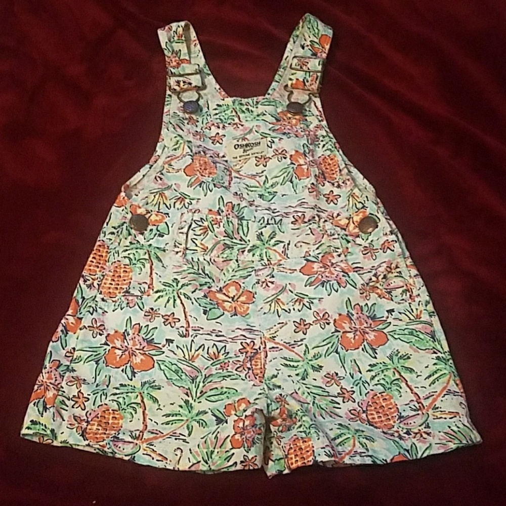 Hawaiian Print Overalls